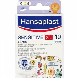 Hansaplast Sensitive Kids Παιδικά Αυτοκόλλητα Επιθέματα XL 7x6cm 10τμχ