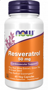 Now Foods Natural Resveratrol 50mg 60 φυτικές κάψουλες