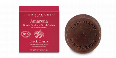 L'Erbolario Amarena Doccia Schiuma Scrub Solido 60 g