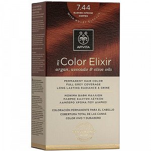 Apivita My Color Elixir Μόνιμη Βαφή Μαλλιών - Ξανθό Έντονο Χάλκινο 7.44, 1 Τμχ