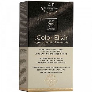 Apivita My Color Elixir Μόνιμη Βαφή Μαλλιών - Καστανό Έντονο Σαντρέ 4.11, 1 Τμχ