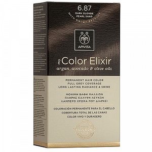 Apivita My Color Elixir Μόνιμη Βαφή Μαλλιών - Ξανθό Σκούρο Περλέ Μπεζ 6.87, 1 Τμχ