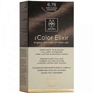 Apivita My Color Elixir Μόνιμη Βαφή Μαλλιών - Ξανθό Σκούρο Μπεζ Περλέ 6.78, 1 Τμχ