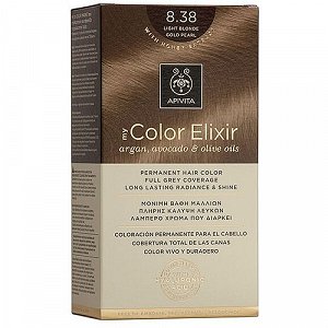 Apivita My Color Elixir Μόνιμη Βαφή Μαλλιών - Ξανθό Ανοιχτό Μελί Περλέ 8.38, 1 Τμχ