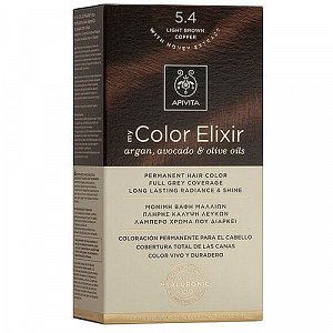 Apivita My Color Elixir Μόνιμη Βαφή Μαλλιών - Καστανό Ανοιχτό Χάλκινο 5.4, 1 Τμχ