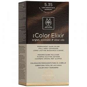 Apivita My Color Elixir Μόνιμη Βαφή Μαλλιών - Καστανό Ανοιχτό Μελί Μαονί 5.35, 1 Τμχ