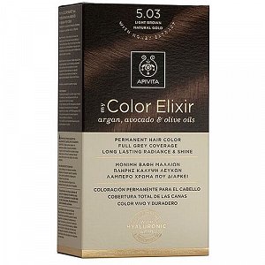 Apivita My Color Elixir Μόνιμη Βαφή Μαλλιών - Καστανό Ανοιχτό Φυσικό Μελί 5.03, 1 Τμχ
