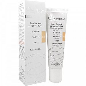 Avene Couvrance Fluid Foundation Corrector SPF20(Fond de Teint)- 1.0 Porcelain, 30ml