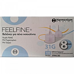 Harmonium-pharma, Βελόνες Feelfine 31G X 8mm, 100Τμχ