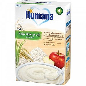 Humana Κρέμα Μήλο με Ρύζι, Χωρίς Γάλα 230g