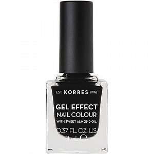Korres Gel Effect Nail Colour, Βερνίκι Νυχιών No100 Black 11ml