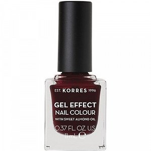 Korres Gel Effect Nail Colour, Βερνίκι Νυχιών No57 Burgundy Red 11ml