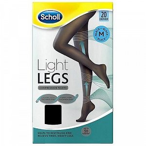 Scholl Light Legs Καλσόν Διαβαθμισμένης Συμπίεσης 20Den Black Medium 1ζευγάρι
