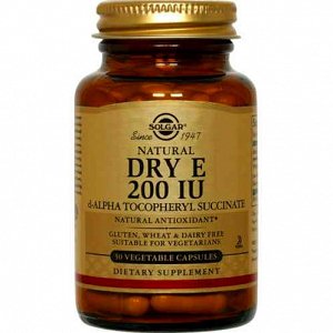 Solgar Vitamin E 200IU Dry 50V.Caps