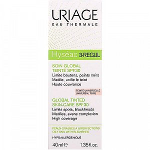 Uriage Hyseac 3-Regul Global Tinted Skin-Care SPF30, 40ml