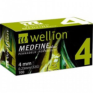 Wellion Medfine Plus 4mm Βελόνες για Στυλό Ινσουλίνης 32g 100Τμχ