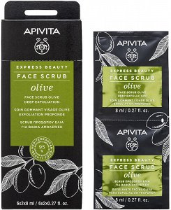 Apivita Express Beauty Scrub για Βαθιά Απολέπιση  με Ελιά, 2x8ml