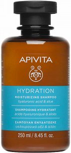 Apivita Moisturizing Shampoo Σαμπουάν Ενυδάτωσης Με Υαλουρονικό Οξύ & Αλόη 250ml
