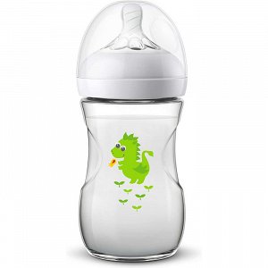 Avent Natural SCF070/24 Μπιμπερό Πολυπροπυλένιου με Θηλή Σιλικόνης Δράκος 1m+, 260ml