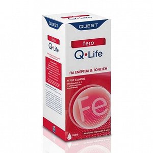  Quest Nutra Pharma Fero Q Life Υγρός Σίδηρος Πορτοκάλι & Μέλι 200ml