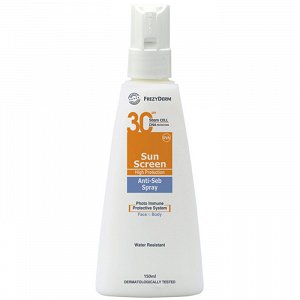 Frezyderm Sun Screen Anti-Seb Αδιάβροχη Αντηλιακή Λοσιόν Προσώπου και Σώματος SPF30 σε Spray 150ml