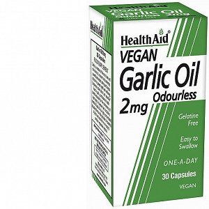 Health Aid Garlic Oil 2mg - Έλαιο Σκόρδου 2 Mg Άοσμο, 30Caps