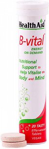 Health Aid B-Vital - Σύμπλεγμα Βιταμινών Β, C & Μετάλλων,  20Eff.tabs