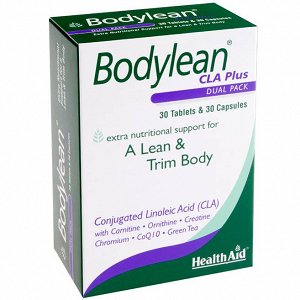 Health Aid Bodylean CLA Plus - Cla & Πράσινο Τσάι, Αμινοξέα, Coq10, Χρώμιο, 30Caps & 30Tabs
