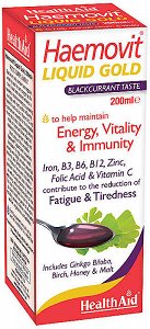 Health Aid Haemovit Liquid Gold - Σιρόπι με Βιταμίνες, Μέταλλα & Φυτικά Εκχυλίσματα, 200ml