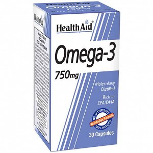 Health Aid Omega-3 750mg - Απαραίτητα Ω3 Λιπαρά Οξέα, 30Caps