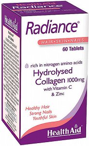 Health Aid Radiance - Υδρολυμένο Κολλαγόνο 1000mg με Βιταμίνη C & Ψευδάργυρο, 60Tabs