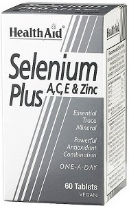 Health Aid Selenium Plus A, C, E & Zinc - Σελήνιο, Βιταμίνες & Ψευδάργυρος, 60Tabs