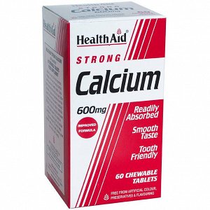 Health Aid Strong Calcium - Ασβέστιο 600mg – Μασώμενο, 60Chew.Tabs