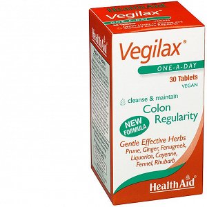 Health Aid Vegilax - Για Την Εντερική Λειτουργία- Δαμάσκηνα, Ραβέντι, Μάραθος, 30Tabs