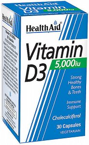 Health Aid Vitamin D3 5000i.u. - Χοληκαλσιφερόλη, 30Caps