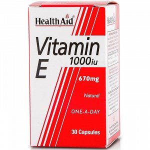 Health Aid Vitamin E 1000i.u. - Φυσική Βιταμίνη Ε, 30Caps