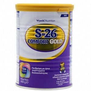 Wyeth Nutriton S-26 Comfort Gold - Γάλα για Βρέφη με Ήπια Συμπτώματα Δυσκοιλιότητας 400g