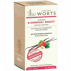 John Noa Worts No1 Λιποσωμιακό Σιρόπι Υγείας & Ομορφιάς Βανίλια Φράουλα 150ml
