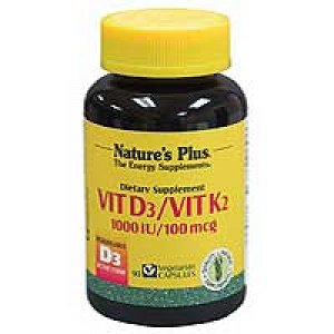 Natures Plus VitD3/VitK2 1000iu 100mcg 90s