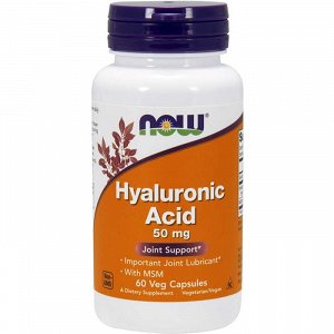 Now Hyaluronic Acid with MSM, 60V.Caps