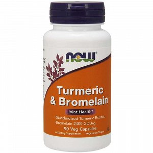 Now Turmeric & Bromelain, 90V.Caps