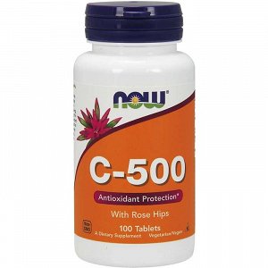 Now Vitamin C-500 (with Rose Hips), 100Tabs