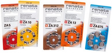 Μπαταρίες Ακουστικών RENATA ZA312