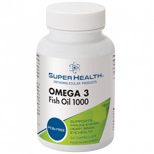 SuperHealth Omega 3 Fish Oil 1000, 60V.Caps
