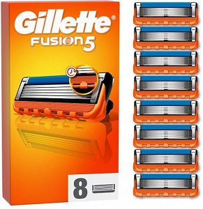 Gillette Fusion5 Ανταλλακτικές Κεφαλές με 5 Λεπίδες & Λιπαντική Ταινία 8τμχ