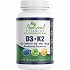 Natural Vitamins D3 5000IU + K2 125μg Βιταμίνη για Ανοσοποιητικό 100 μασώμενες ταμπλέτες